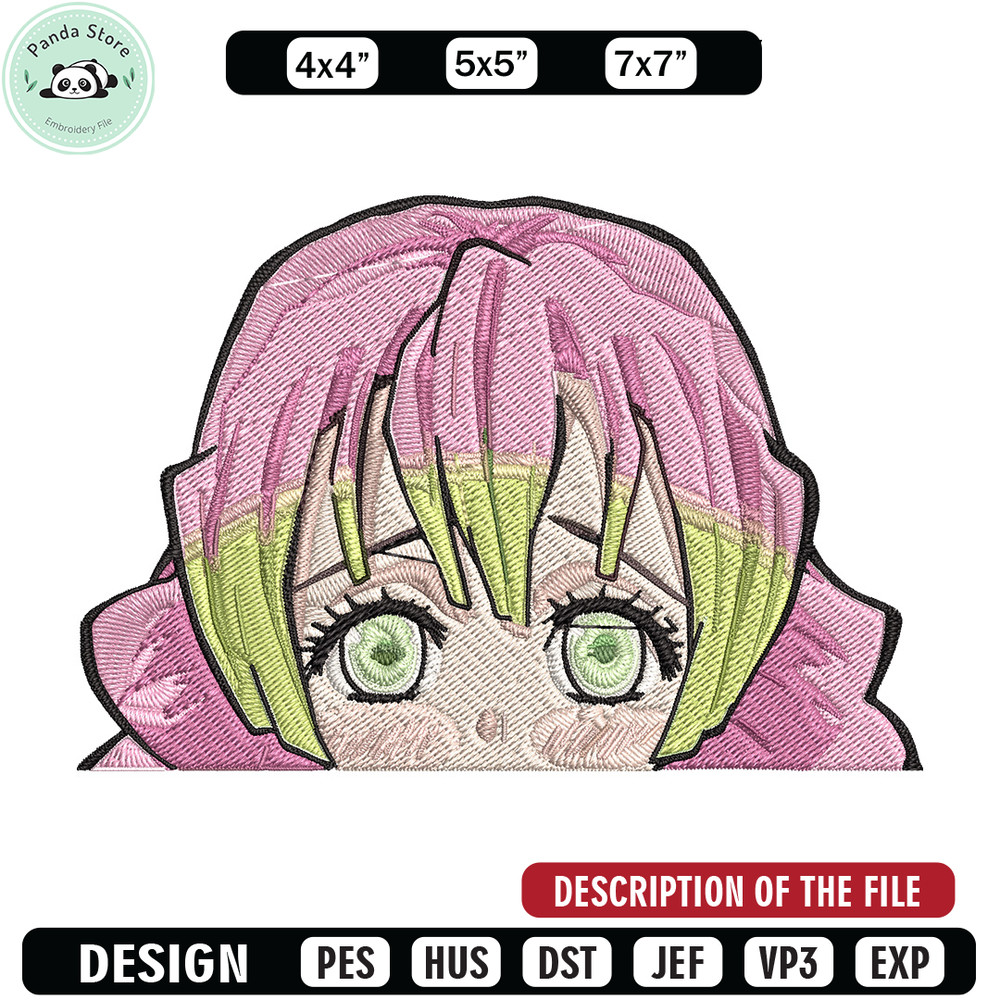 Mitsuri Peeker Embroidery Design, Demon slayer Embroidery, Embroidery File, Anime Embroidery, Digital download.jpg