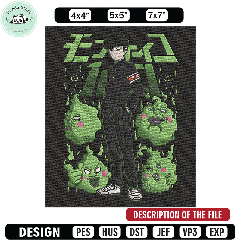 Mob poster Embroidery Design, Mob Embroidery, Embroidery File, Anime Embroidery, Anime shirt, Digital download.jpg
