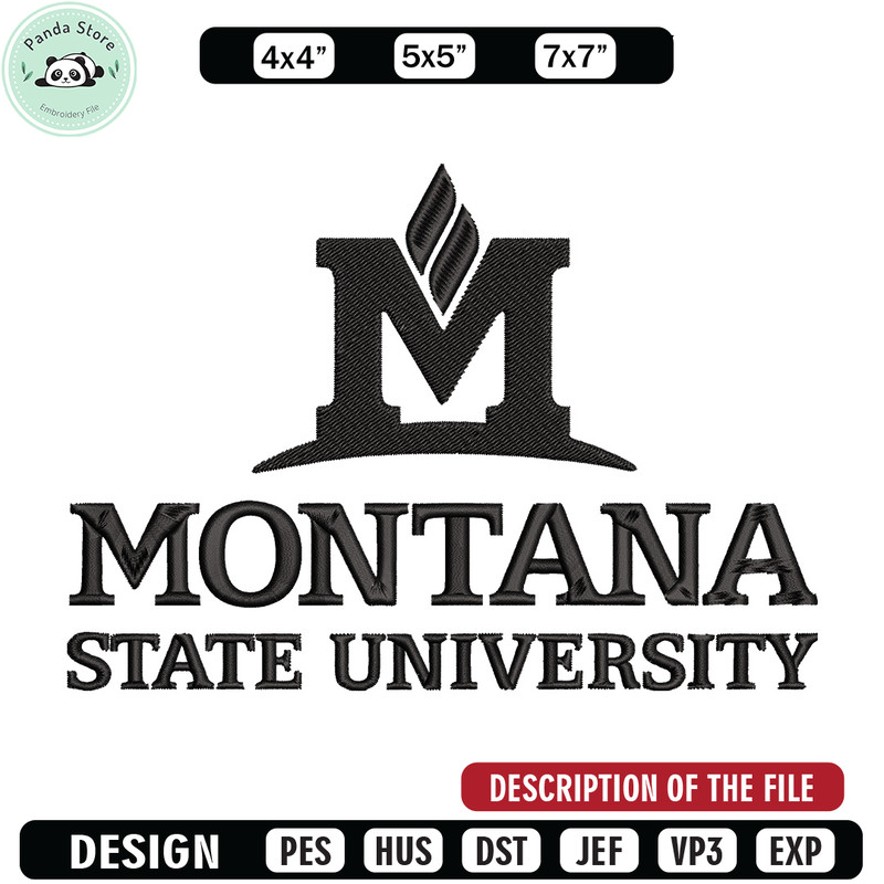 Montana State logo embroidery design, University embroidery, Sport embroidery, logo sport embroidery, Embroidery design.jpg