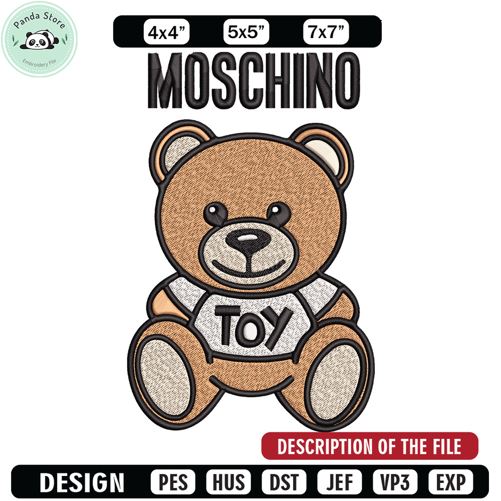 Moschino Kids Teddy logo Embroidery design, Moschino Embroidery, logo design, Embroidery File, Instant download.jpg