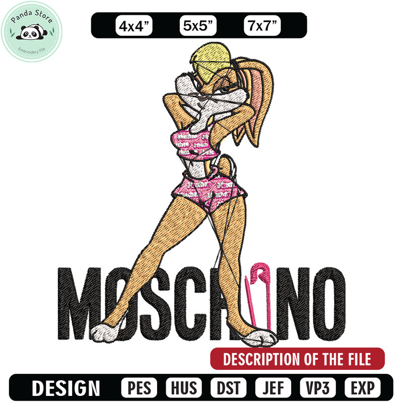 Moschino Milano Lola Bunny Embroidery design, Lola Bunny Embroidery, cartoon design, Embroidery File, Instant download.jpg