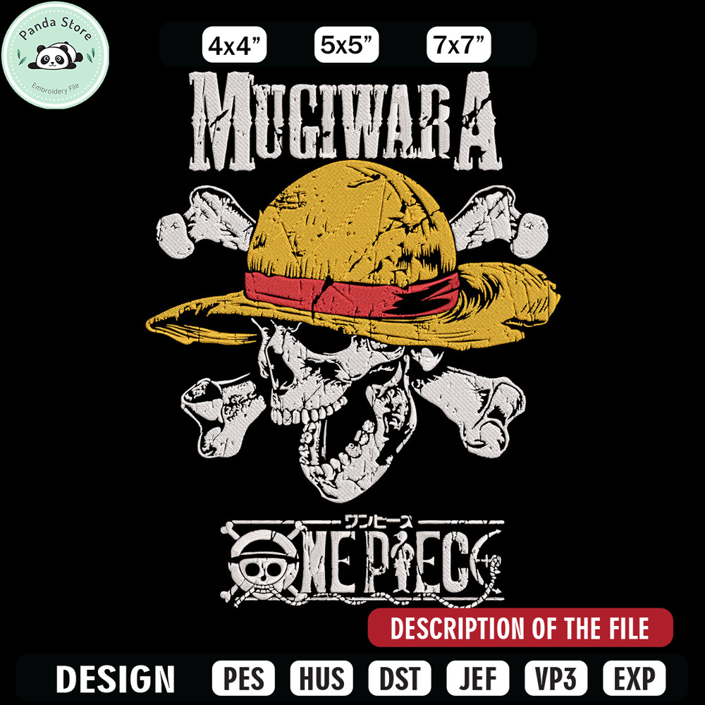 Mugiwara Embroidery Design,One piece Embroidery, Embroidery File, Anime Embroidery, Anime shirt, Digital download.jpg