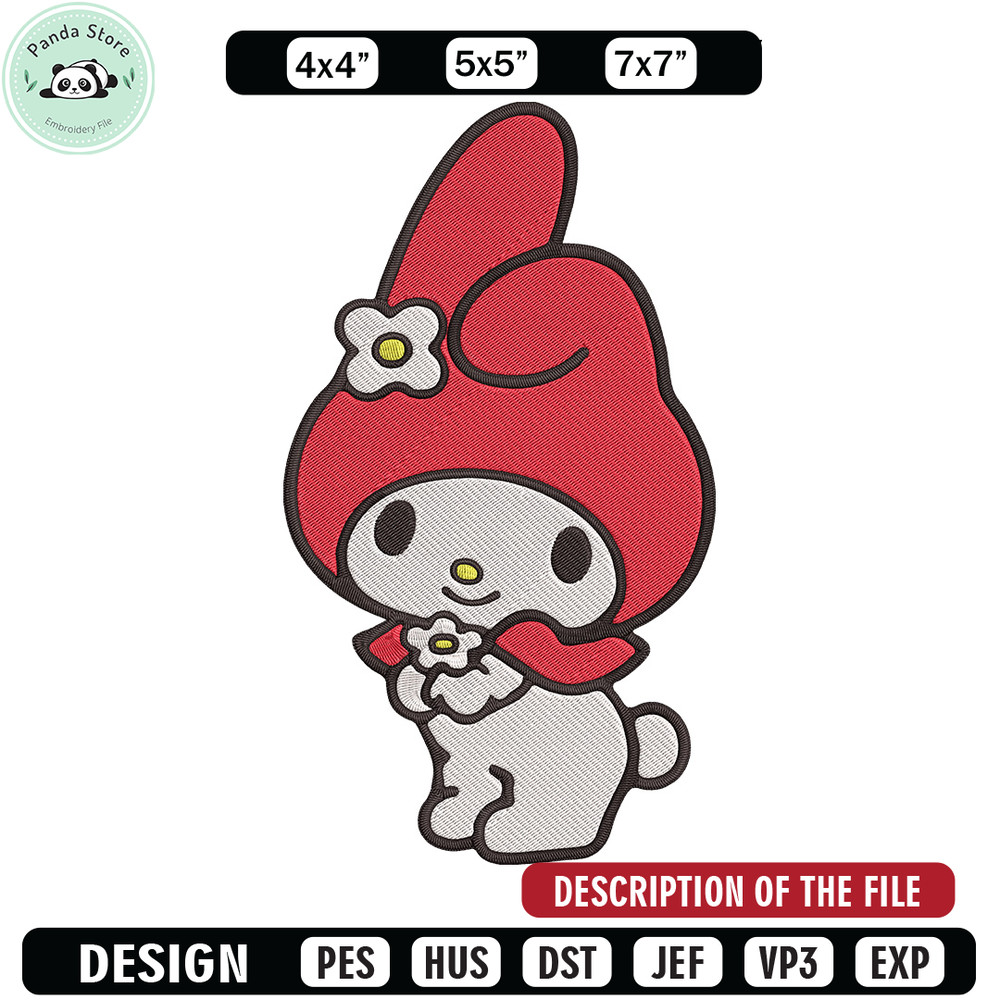 My Melody Embroidery Design, Hello kitty Embroidery, Embroidery File, Anime Embroidery, Anime shirt, Digital download.jpg