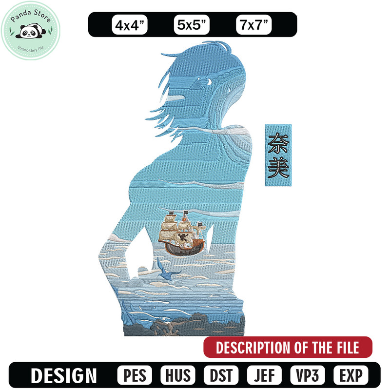 Nami poster Embroidery Design, One piece Embroidery, Embroidery File, Anime Embroidery, Anime shirt, Digital download.jpg