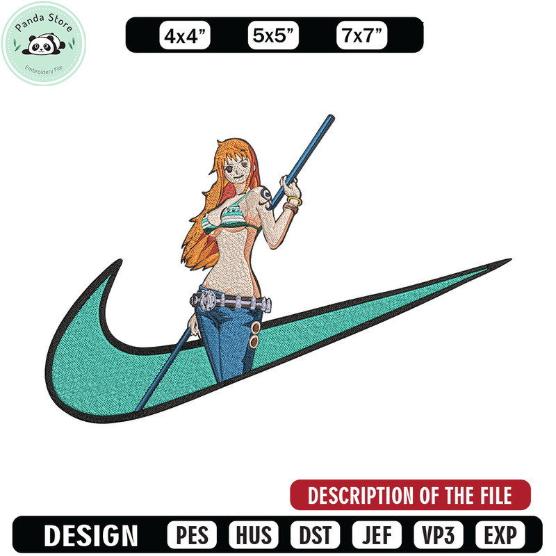 Nami x nike Embroidery Design, One piece Embroidery, Embroidery File, Nike Embroidery, Anime shirt, Digital download.jpg