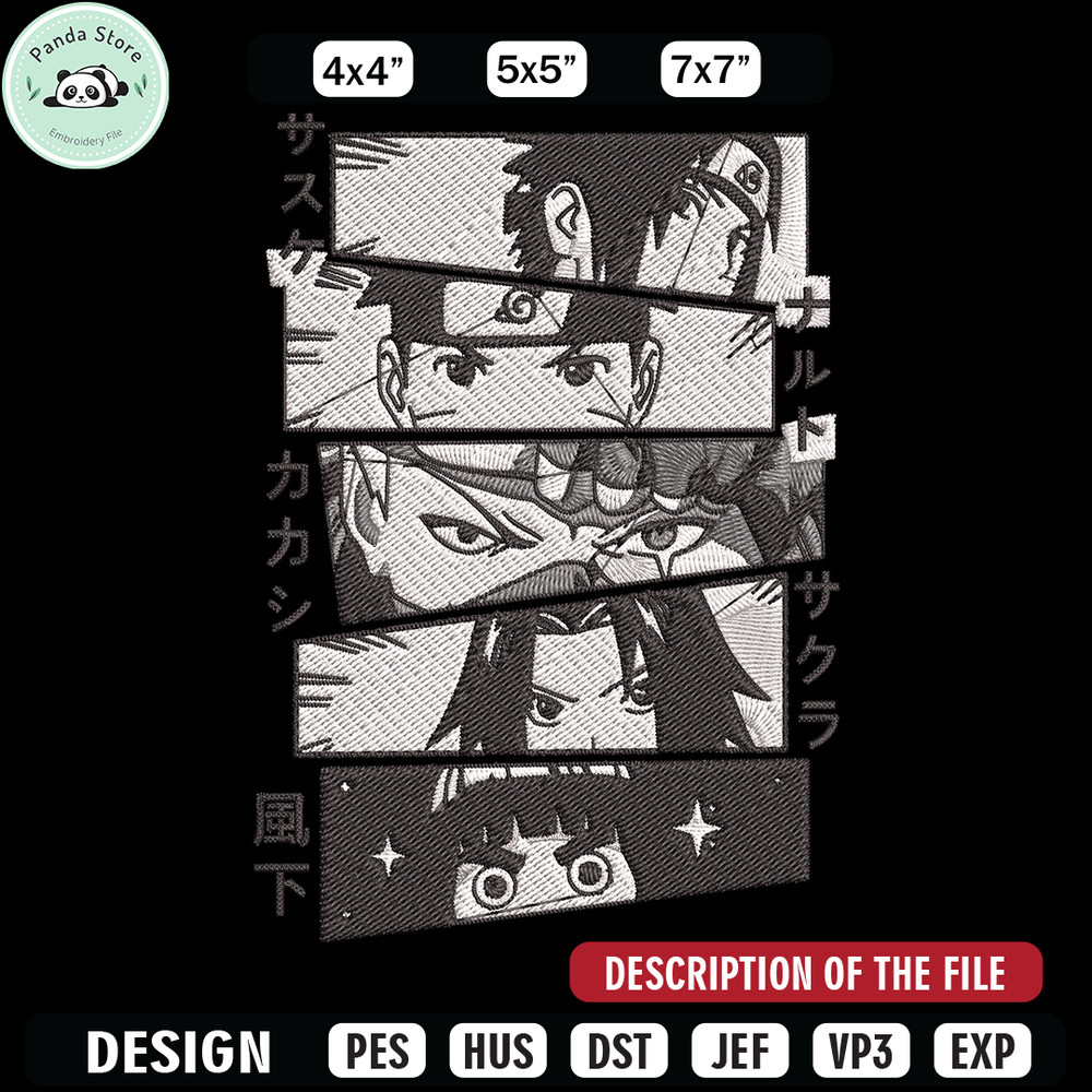 Naruto friends Embroidery Design, Naruto Embroidery, Embroidery File, Anime Embroidery, Anime shirt, Digital download.jpg