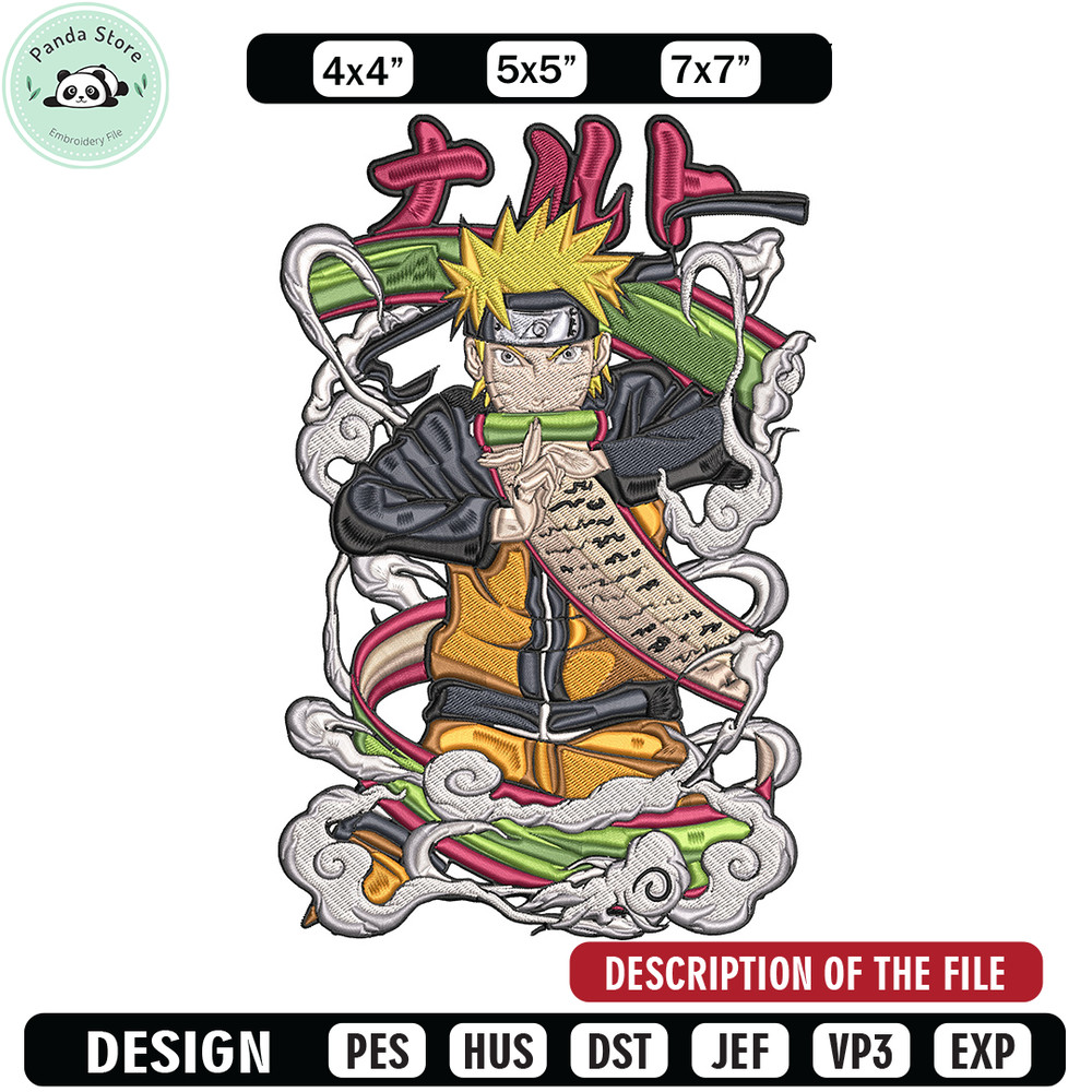 Naruto poster Embroidery Design, Naruto Embroidery, Embroidery File, Anime Embroidery, Anime shirt, Digital download 1.jpg