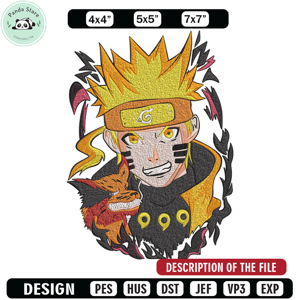 Naruto poster Embroidery Design, Naruto Embroidery, Embroidery File, Anime Embroidery, Anime shirt, Digital download.jpg