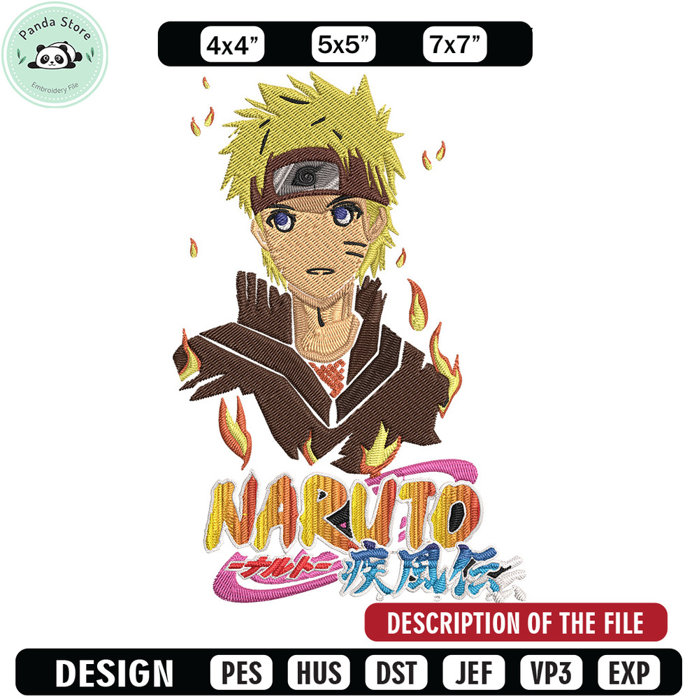 Naruto Poster Embroidery Design, Naruto Embroidery, Embroidery File, Anime Embroidery, Anime shirt,Digital download 1.jpg