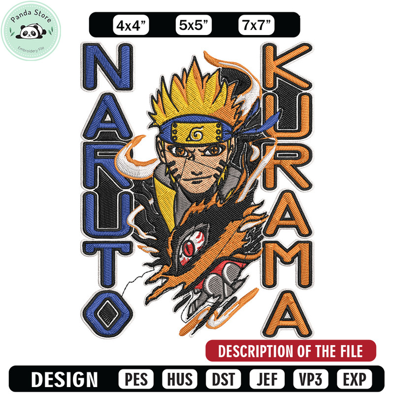 Naruto Poster Embroidery Design, Naruto Embroidery, Embroidery File, Anime Embroidery, Anime shirt,Digital download.jpg
