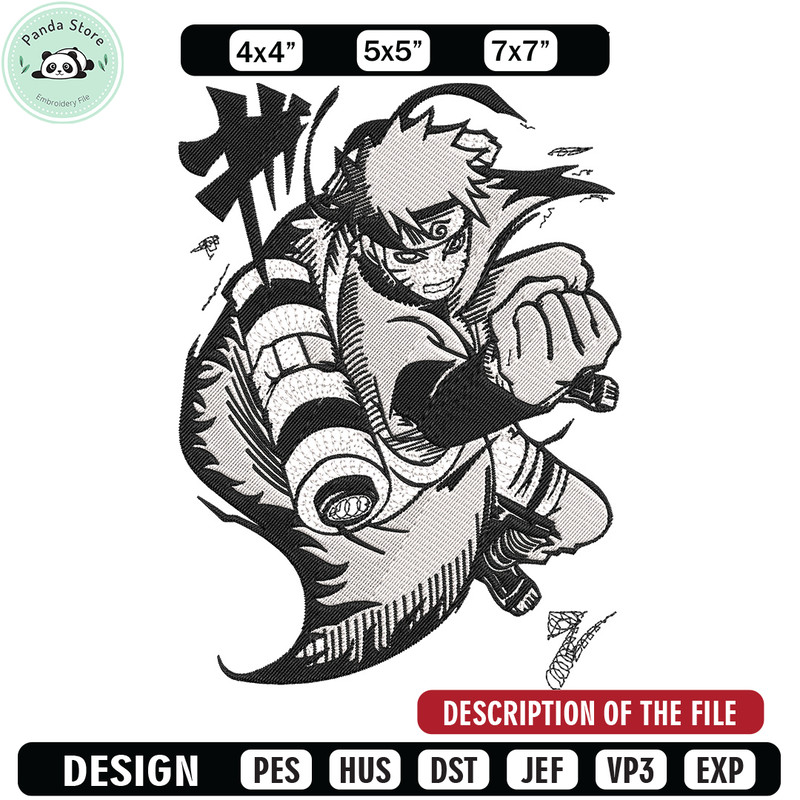 Naruto Poster Embroidery Design, Naruto Embroidery, Embroidery File, Anime Embroidery,Anime shirt, Digital download.jpg