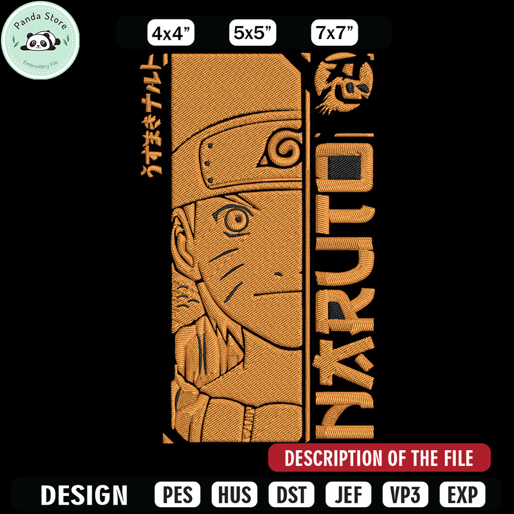 Naruto Poster Embroidery Design, Naruto Embroidery, Embroidery File,Anime Embroidery, Anime shirt, Digital download 1.jpg