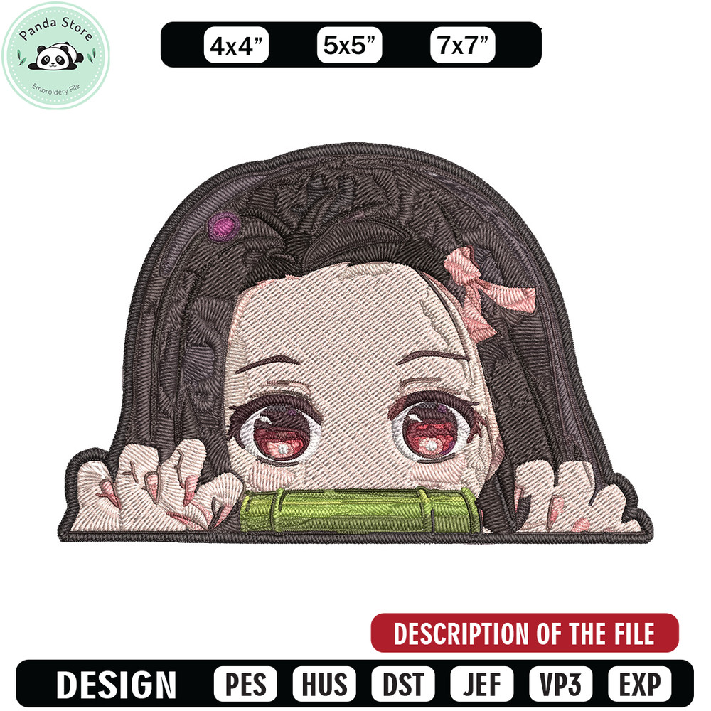 Nezuko chibi Embroidery Design, Demon slayer Embroidery, Embroidery File, Anime Embroidery, Digital download.jpg