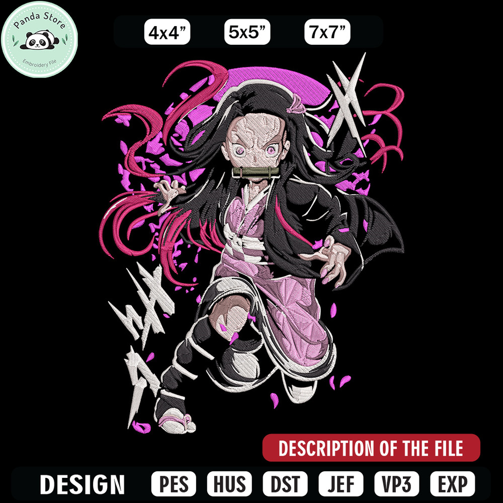 Nezuko demon Embroidery Design,Demon slayer Embroidery,Embroidery File,Anime Embroidery,Anime shirt, Digital download.jpg