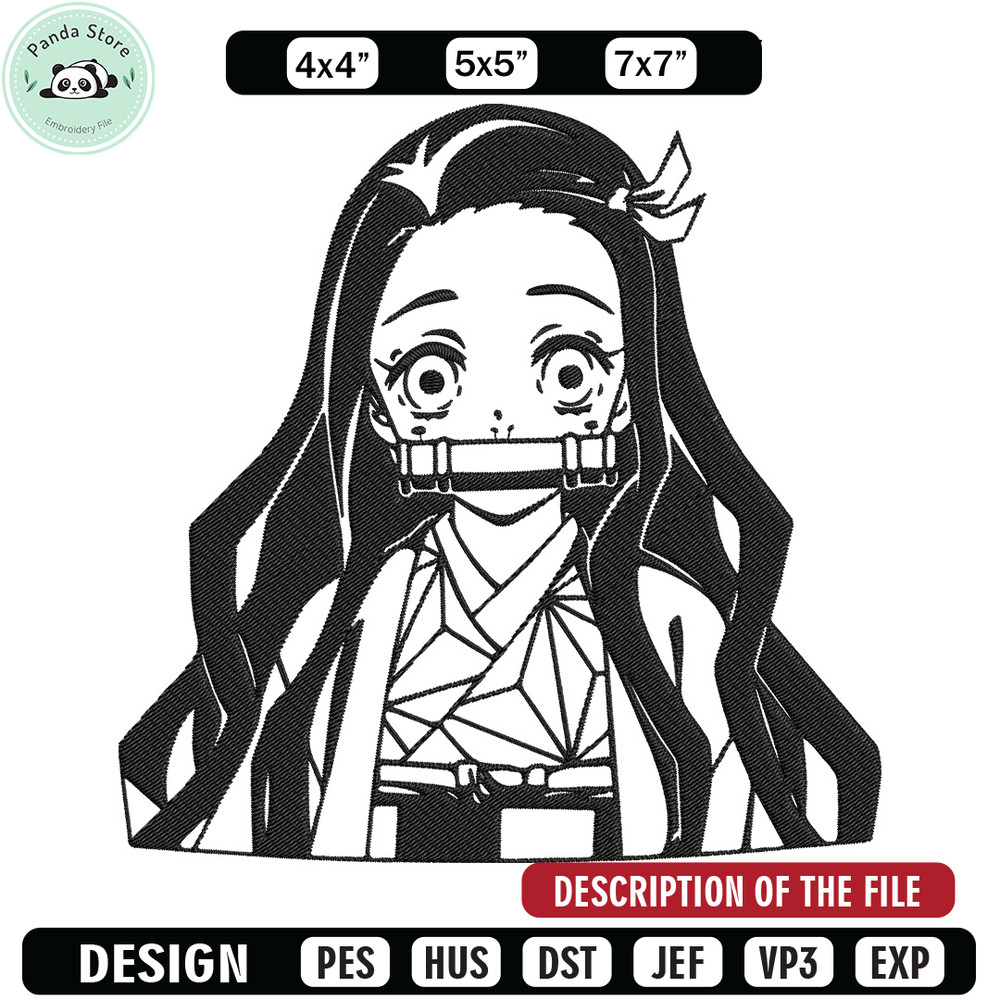 Nezuko Kamado Embroidery Design,Demon slayer Embroidery,Embroidery File,Anime Embroidery,Anime shirt, Digital download.jpg