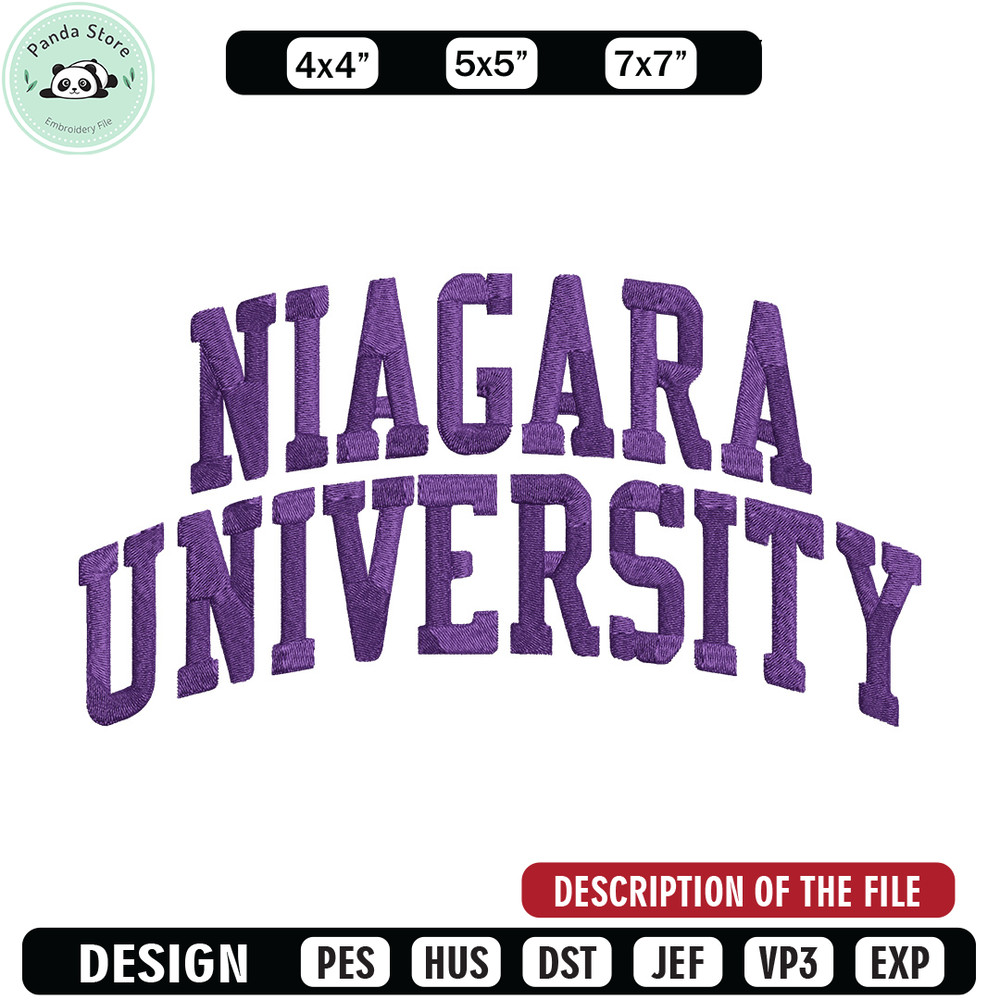 Niagara University logo embroidery design, NCAA embroidery, Embroidery design,Logo sport embroidery,Sport embroidery.jpg