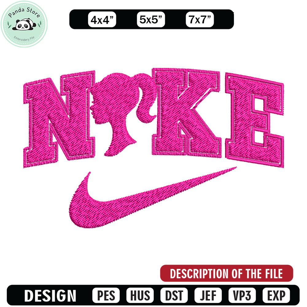 Nike barbie Embroidery design, logo Embroidery, Embroidery File, logo design, logo shirt, Digital download.jpg