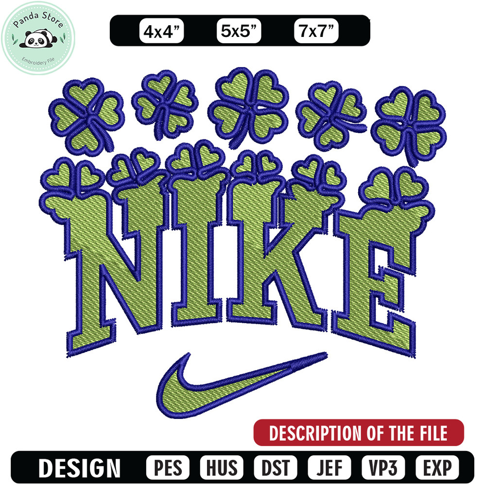 Nike flower green embroidery design, Flower embroidery, Nike design, Embroidery shirt, Embroidery file, Digital download.jpg