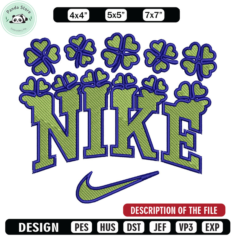 Nike flower green embroidery design, Flower embroidery, Nike design, Embroidery shirt, Embroidery file, Digital download.jpg