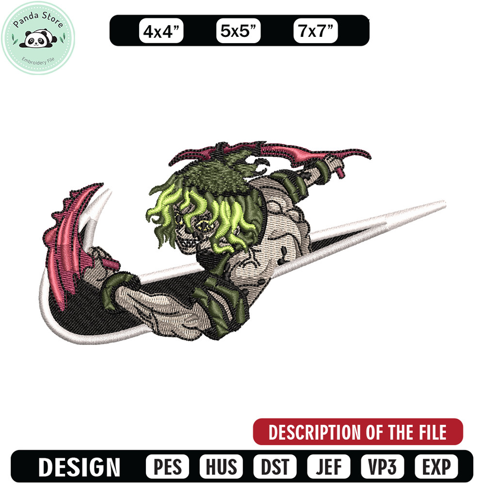 Nike Gyutaro embroidery design, Kimetsu no Yaiba embroidery, nike design, anime shirt, digital download.jpg