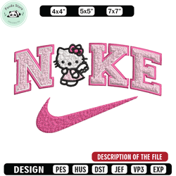 nike kitty embroidery design, hello kitty embroidery, nike embroidery, embroidery file, logo shirt, digital download
