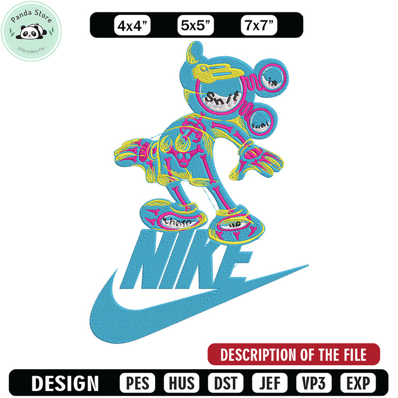 Nike mickey Embroidery Design, Mickey Embroidery, Embroidery File, Nike Embroidery, Anime shirt, Digital download 1.jpg