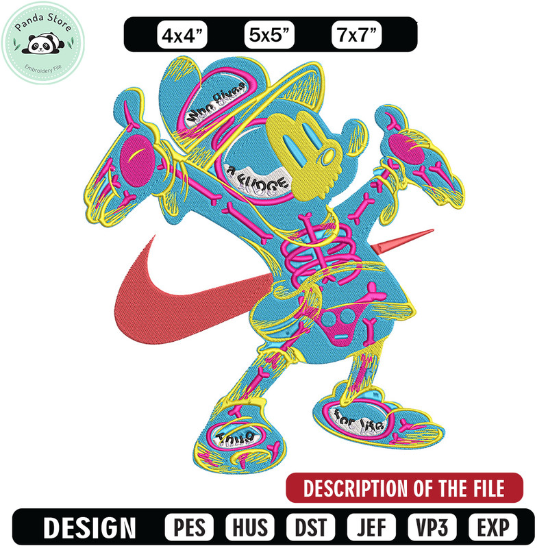 Nike mickey Embroidery Design, Mickey Embroidery, Embroidery File, Nike Embroidery, Anime shirt, Digital download.jpg