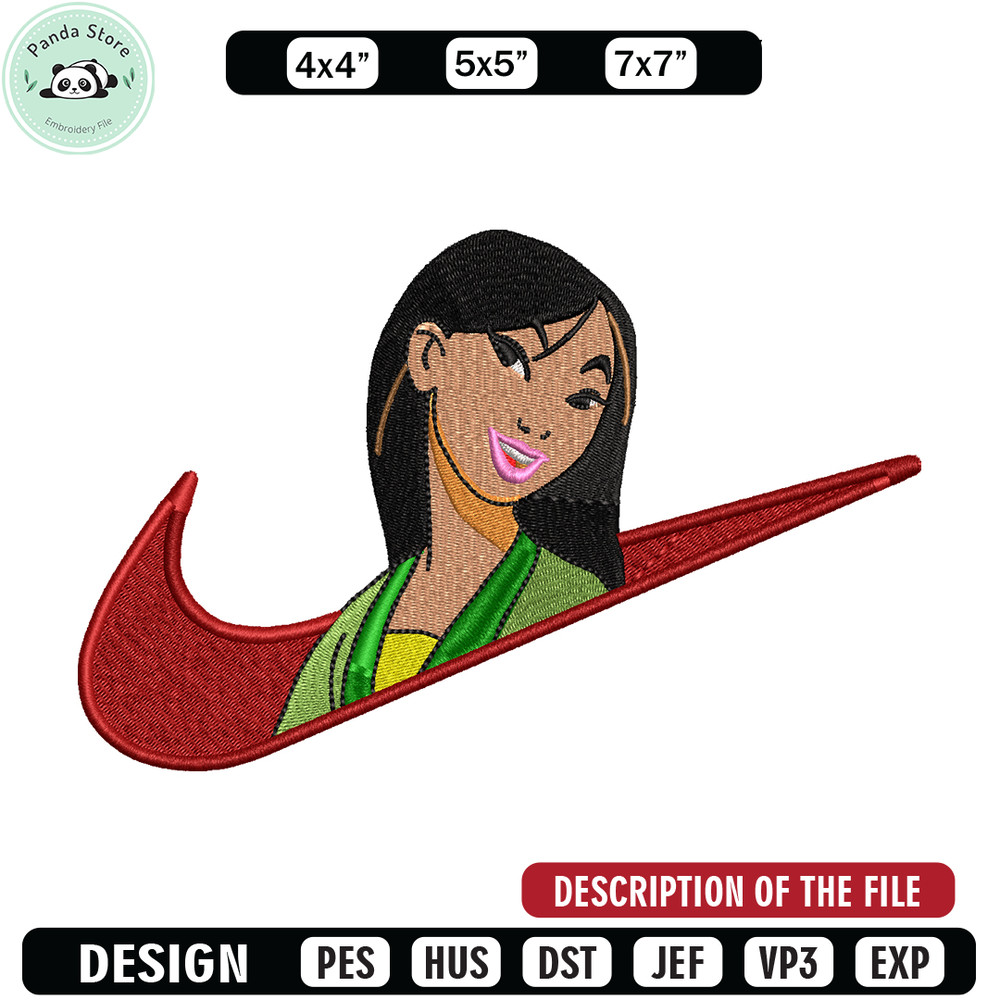 Nike Mulan embroidery design, Nike Mulan embroidery, Nike design, cartoon design, cartoon shirt, Digital download.jpg