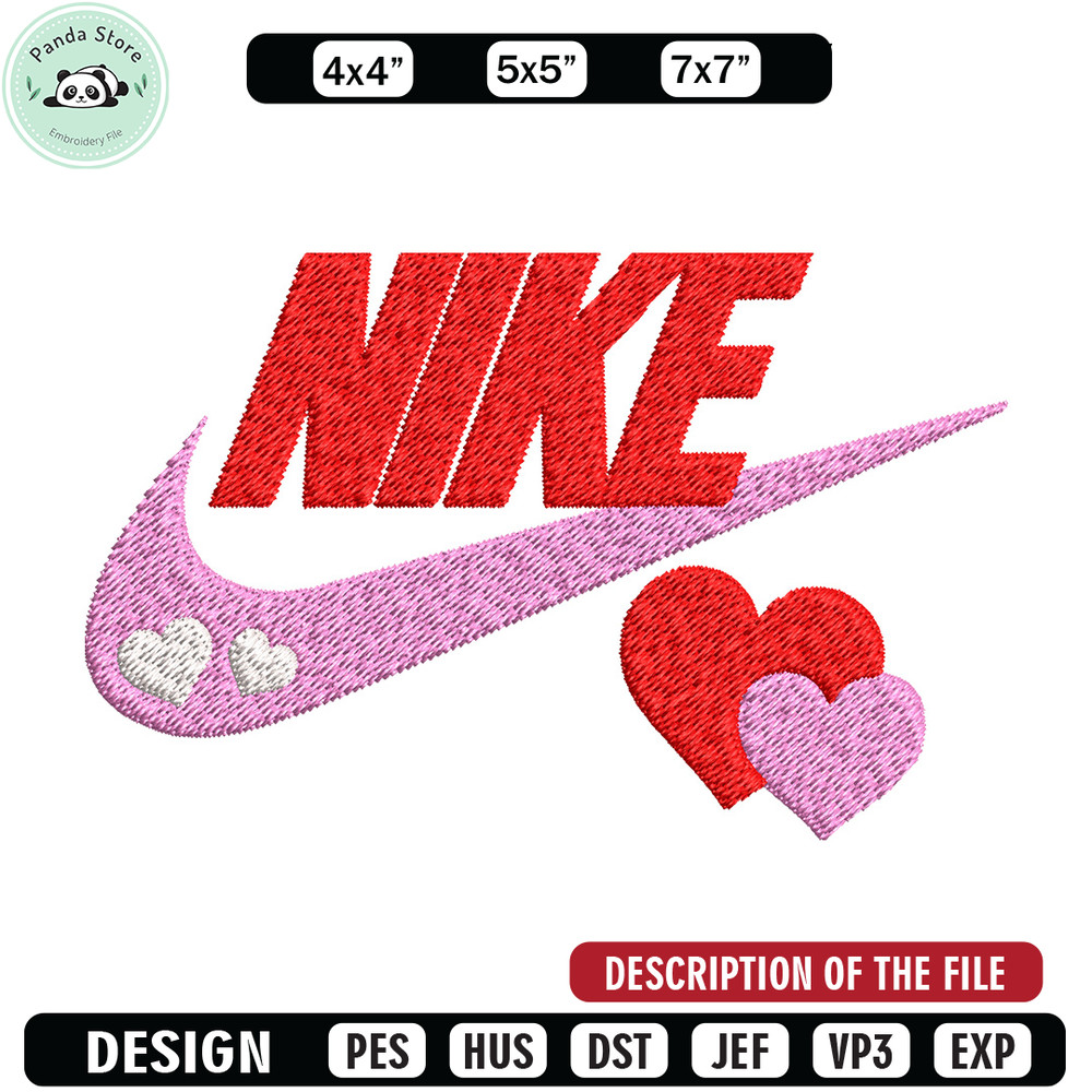 Nike pink love Embroidery Design, Brand Embroidery, Nike Embroidery, Embroidery File, Logo shirt, Digital download.jpg