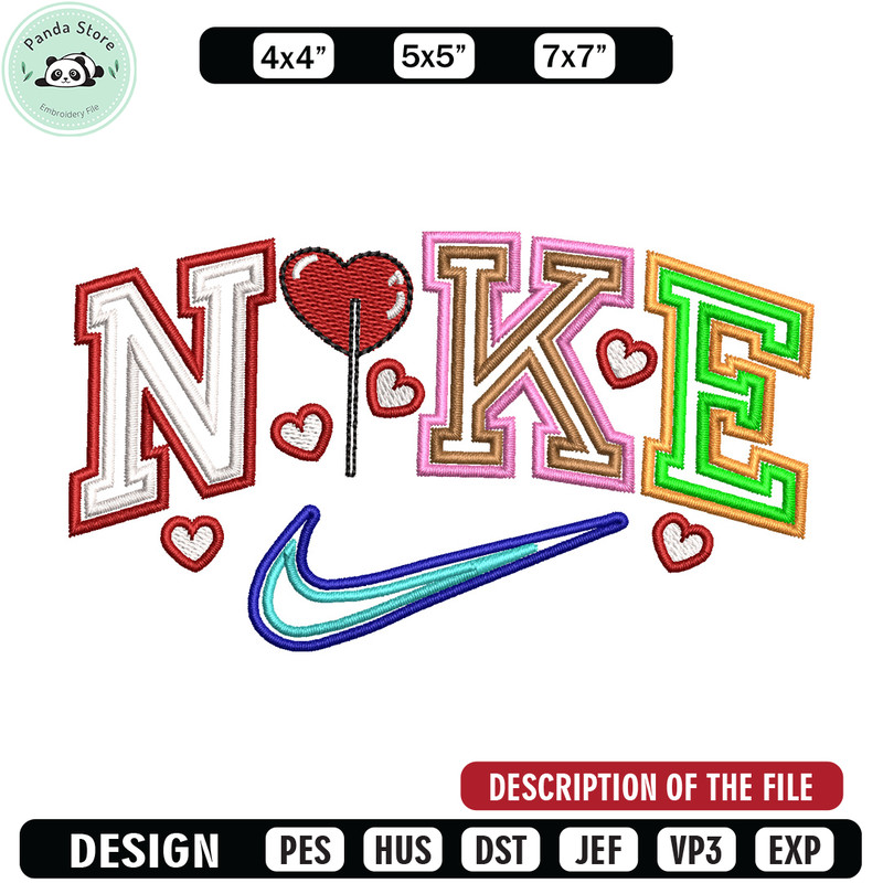 Nike red heart embroidery design, Logo embroidery, Nike design, Embroidery shirt, Embroidery file, Digital download.jpg