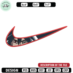 nike sasuke eyes embroidery design, naruto embroidery, nike design, embroidery shirt, embroidery file, digital download