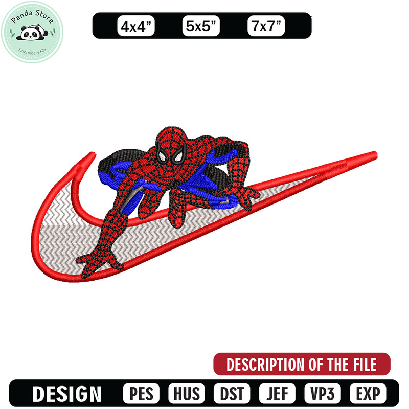 Nike Spiderman Logo embroidery design, Spiderman embroidery, Nike design, movie design, movie shirt, Digital download.jpg