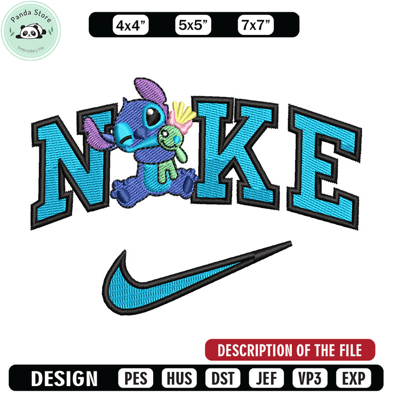 Nike stitch cute embroidery design, Stitch embroidery, Nike design, Embroidery shirt, Embroidery file, Digital download.jpg