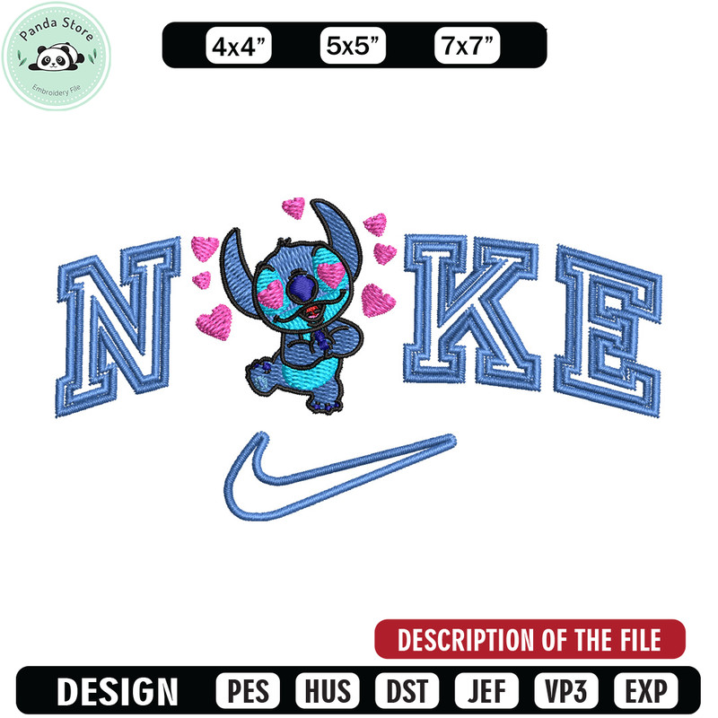 Nike stitch heart embroidery design, Stitch embroidery, Nike design, Embroidery file,Embroidery shirt, Digital download.jpg