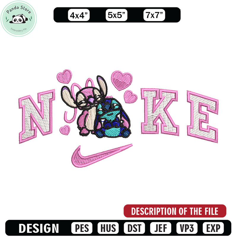 Nike stitch love embroidery design, Stitch embroidery, Nike design, Embroidery file,Embroidery shirt, Digital download.jpg