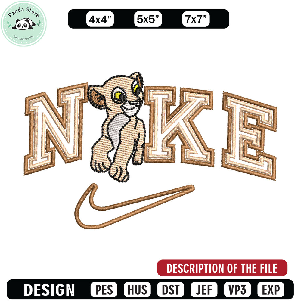Nike tiger embroidery design, Lion king embroidery, Nike design,Embroidery file,Embroidery shirt,Digital download.jpg