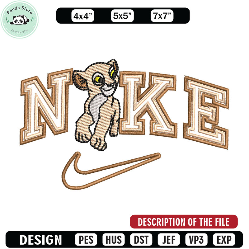 Nike tiger embroidery design, Lion king embroidery, Nike design,Embroidery file,Embroidery shirt,Digital download.jpg