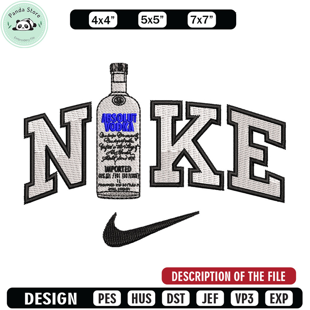 Nike vodka embroidery design, Vodka embroidery, Nike design, Embroidery shirt, Embroidery file, Digital download.jpg