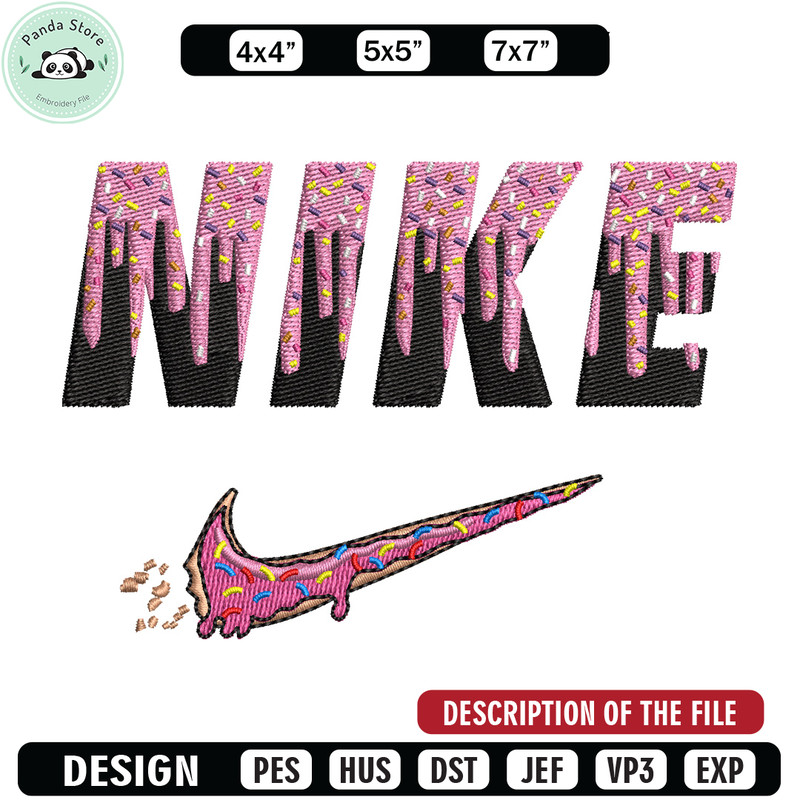 Nike x donnut embroidery design, Donut embroidery, Nike design, Embroidery shirt, Embroidery file, Digital download.jpg