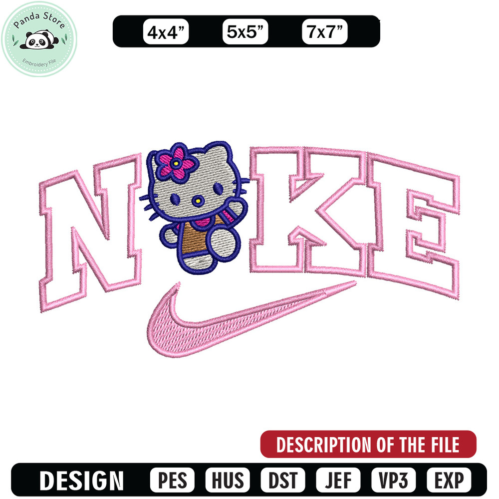 Nike x kitty embroidery design, Hello kitty embroidery, Nike design, Embroidery shirt, Embroidery file, Digital download.jpg
