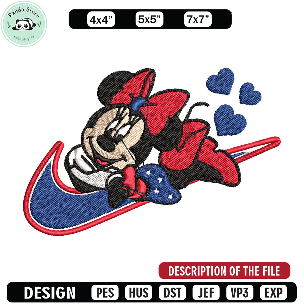 Nike x minnie Embroidery Design, Mickey Embroidery, Nike Embroidery, Embroidery File, Logo shirt, Digital download.jpg