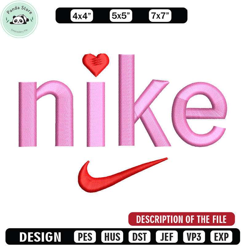 Nike x pink embroidery design, Nike embroidery, Nike design, Embroidery shirt, Embroidery file, Digital download.jpg
