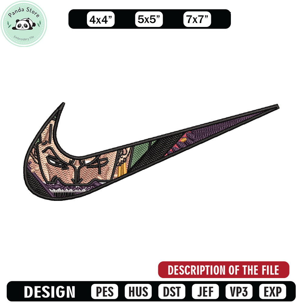 Nike x zoro embroidery design, One piece embroidery, Nike design, Embroidery shirt, Embroidery file, Digital download.jpg