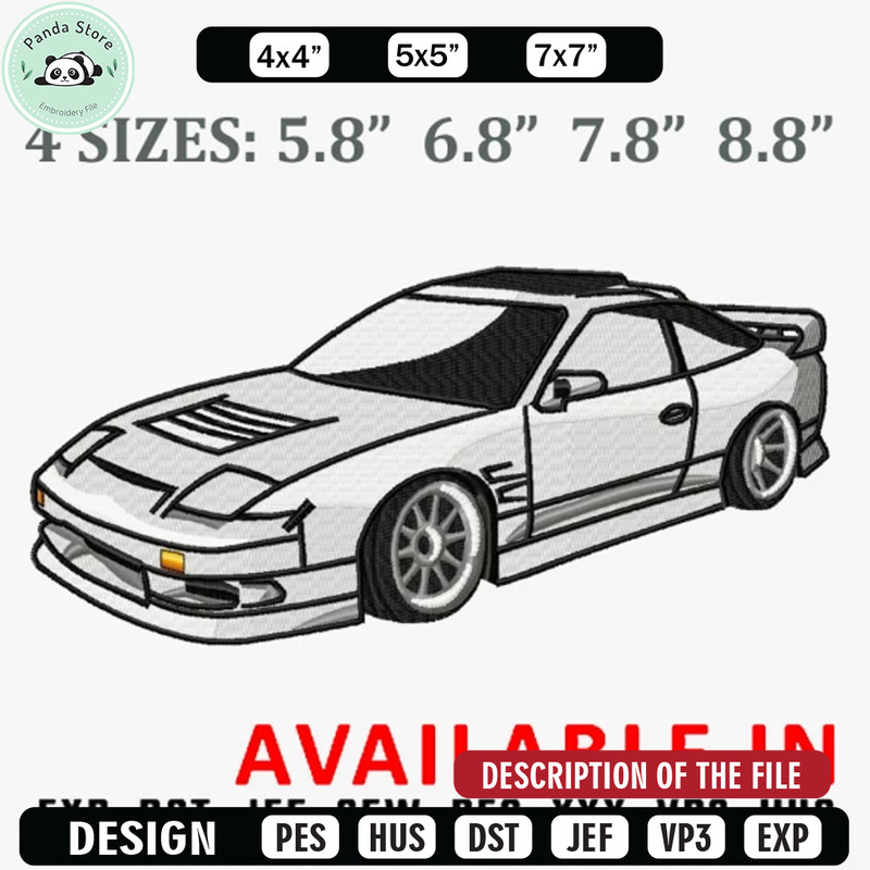 Nissan white car embroidery design, Embroidered shirt, Car Embroidery, Car design, Logo design, digital download.jpg