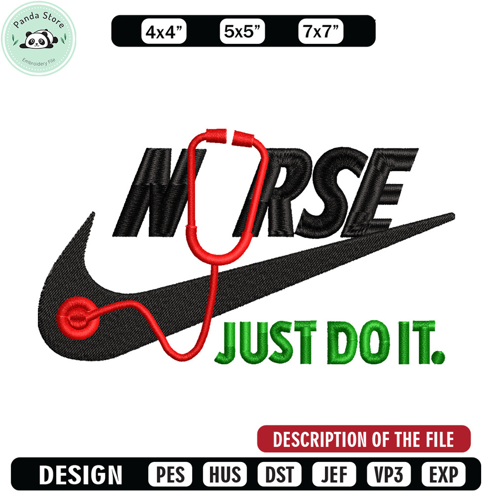 Nurse Nike embroidery design, Nurse Nike embroidery, Nike design, Embroidery file, logo shirt, Instant download.jpg