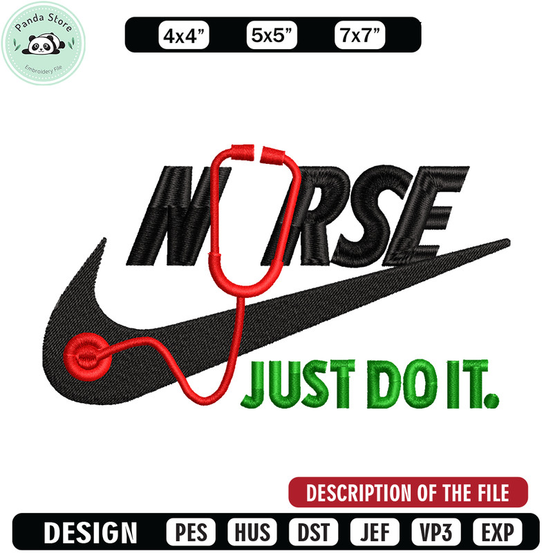 Nurse Nike embroidery design, Nurse Nike embroidery, Nike design, Embroidery file, logo shirt, Instant download.jpg