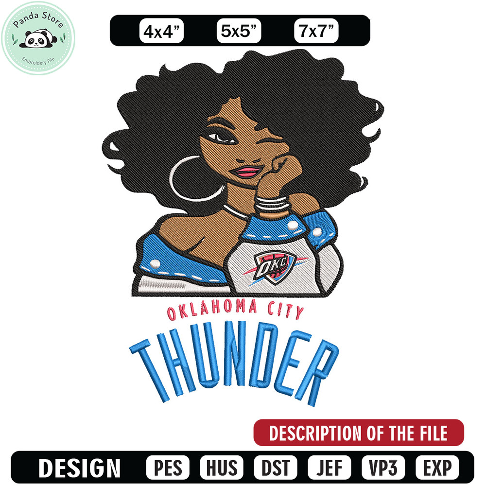 Oklahoma Thunder girl embroidery design, NBA embroidery, Sport embroidery, Embroidery design, Logo sport embroidery 1.jpg