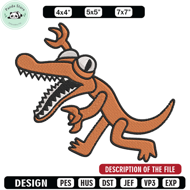 Orange Rainbow Embroidery Design, Rainbow Friends Embroidery, Embroidery File, Anime Embroidery, Digital download.jpg