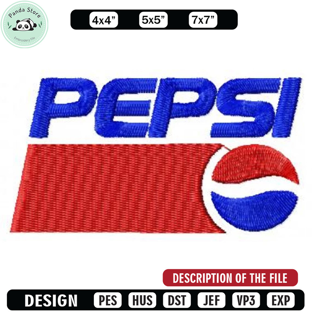 Pepsi logo embroidery design, Brand design, Embroidered shirt, Brand shirt, Brand Embroidery, digital download.jpg