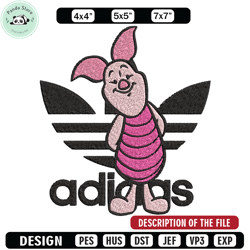 piglet adidas embroidery design, adidas embroidery, brand embroidery, embroidery file,logo shirt,digital download